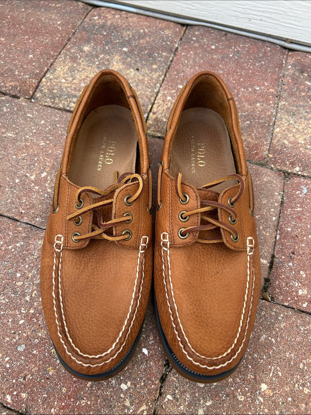 NWOT - POLO RALPH LAUREN Men's ‘Bienne’ Pebbled Leather Boat Shoes
